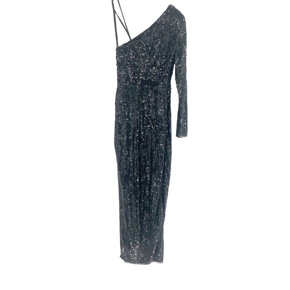 MAC DUGGAL Dress Size 10 Evening Gown Sequin Black One Shoulder NEW Sheath - Picture 7 of 8